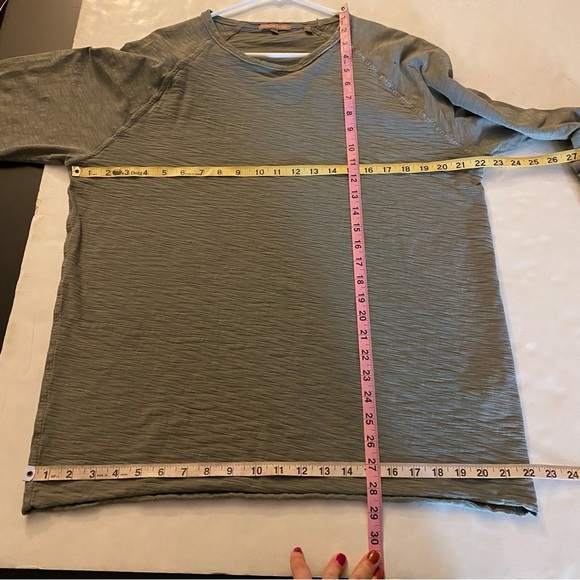 Leonard Frisbie Long Sleeve Tee Shirt Mens Size XL Green Raglan Wide Crewneck - Picture 10 of 10